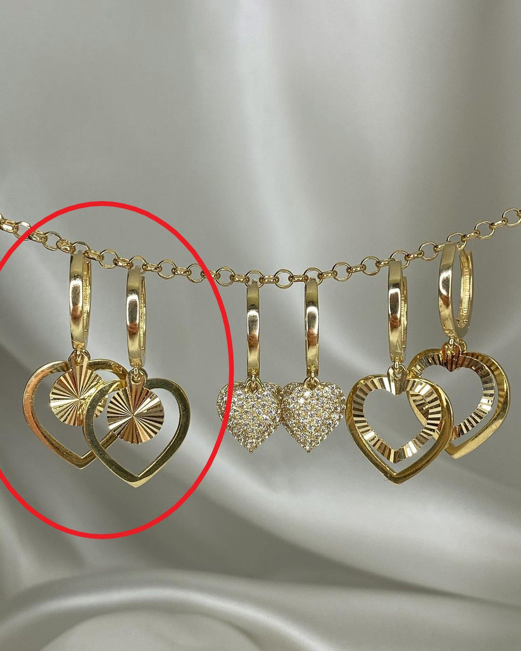 Gold-Ohrringe mit Herzen ver. Varianten