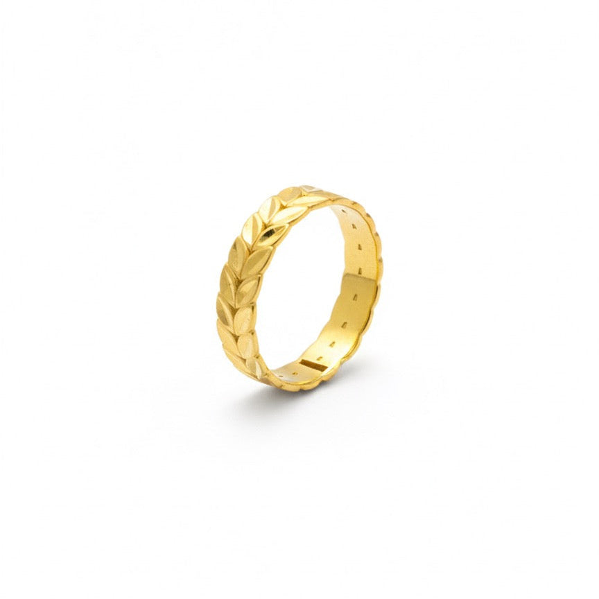 "Folia Aurea" – 14K Gold Ring im 22K Farbton (Blatt-Design)