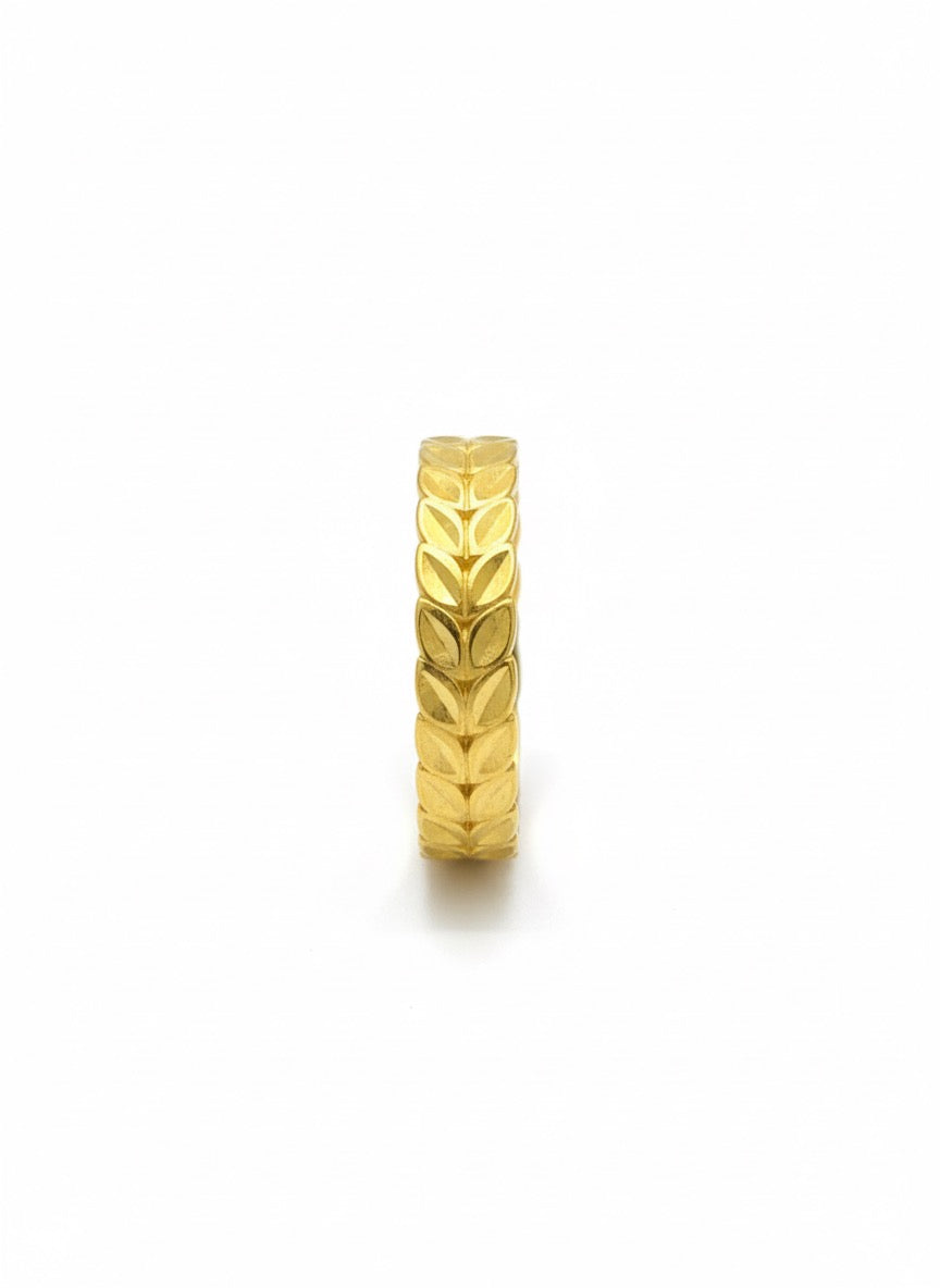 "Folia Aurea" – 14K Gold Ring im 22K Farbton (Blatt-Design)