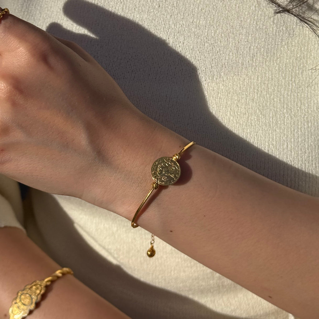 Elegantes Münz-Armband – 14 Karat Gelbgold