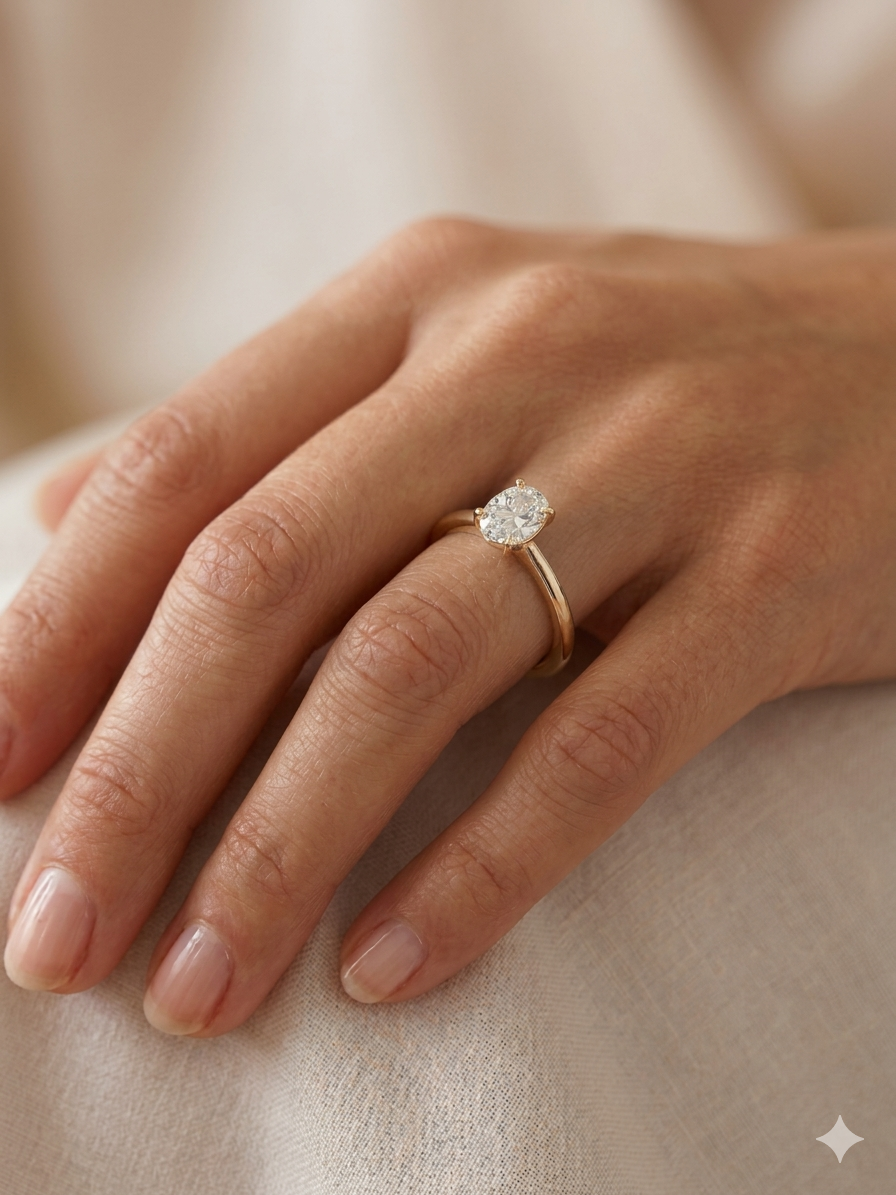 Antragsring Oval-14 Karat