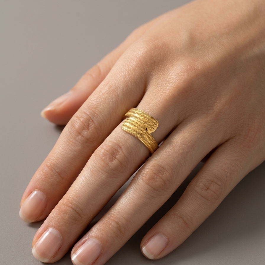 Exklusiver Wickelring HASIR – 585 Gold