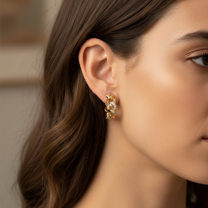 Royal Links Ohrring 14 Karat