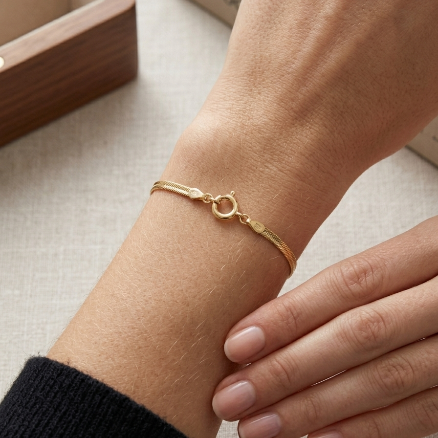 Edles Kleopatra-Armband – 14 Karat Gelbgold