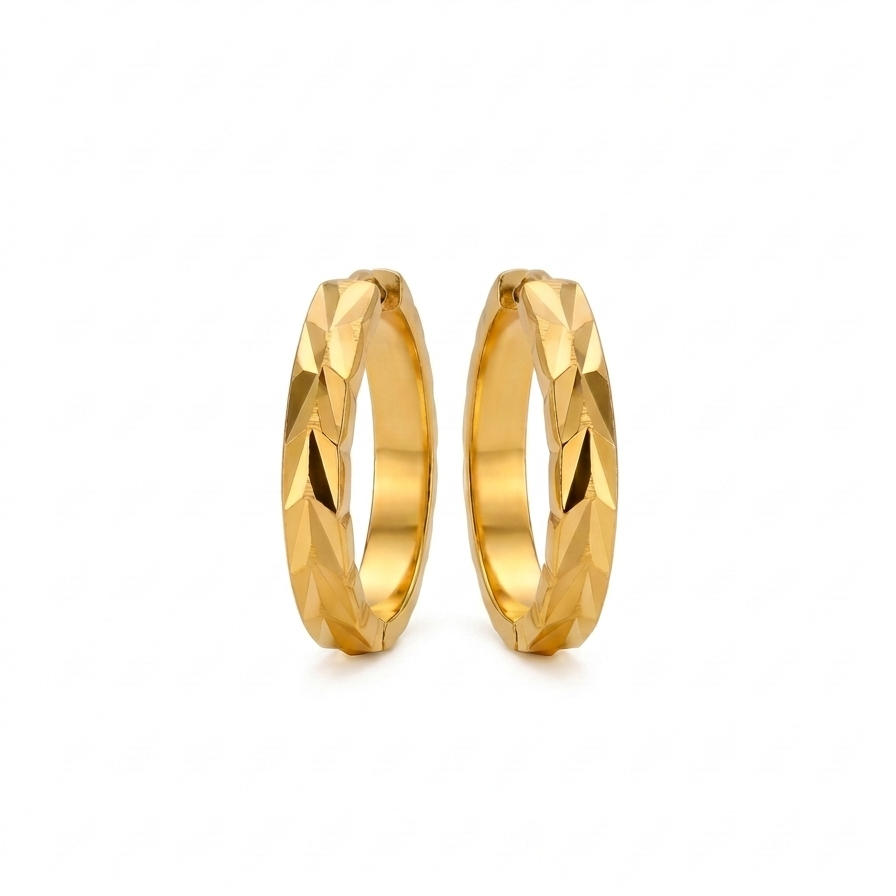 Golden Prism Huggies Ohrringe-14 Karat