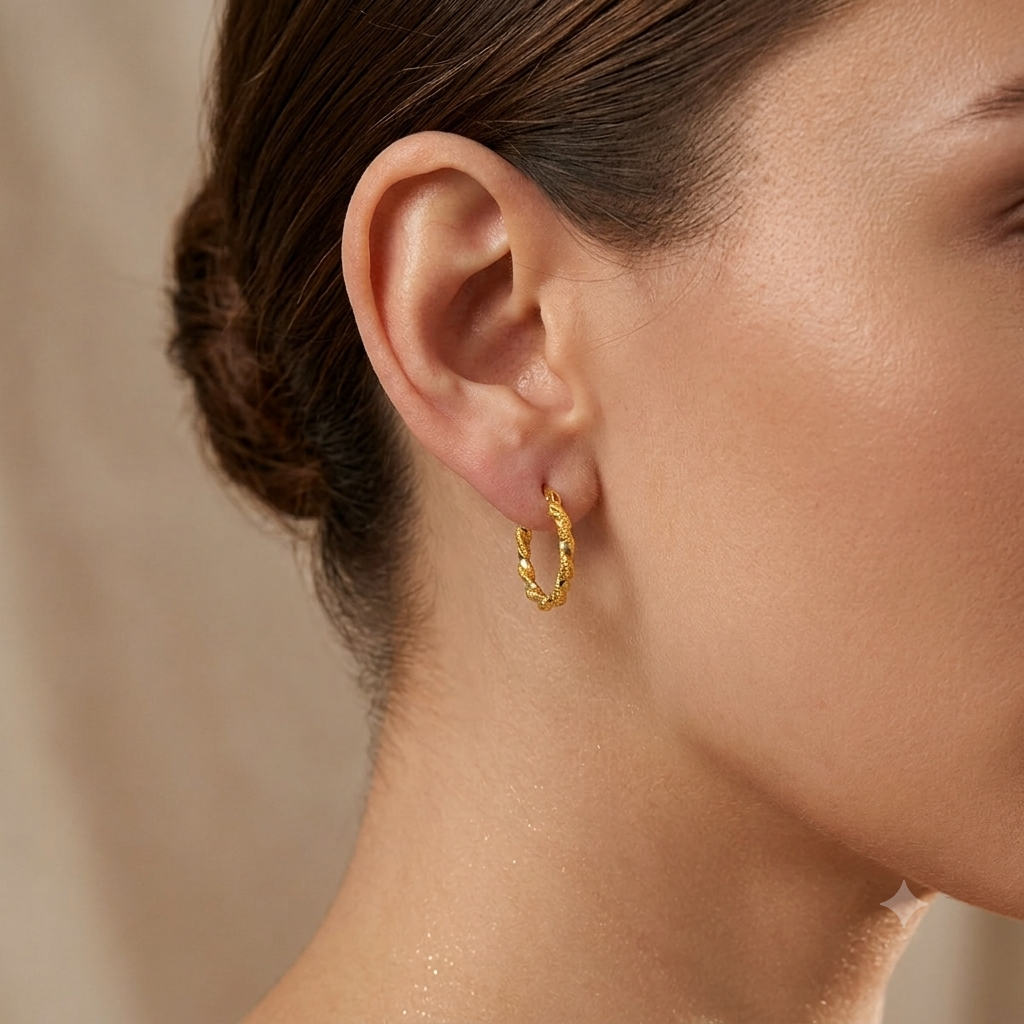 Elegante Kordel-Creolen aus 14 Karat Gold