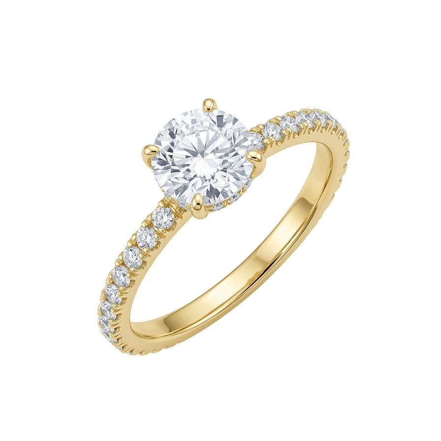 Eleganter Solitär-Ring 14Karat