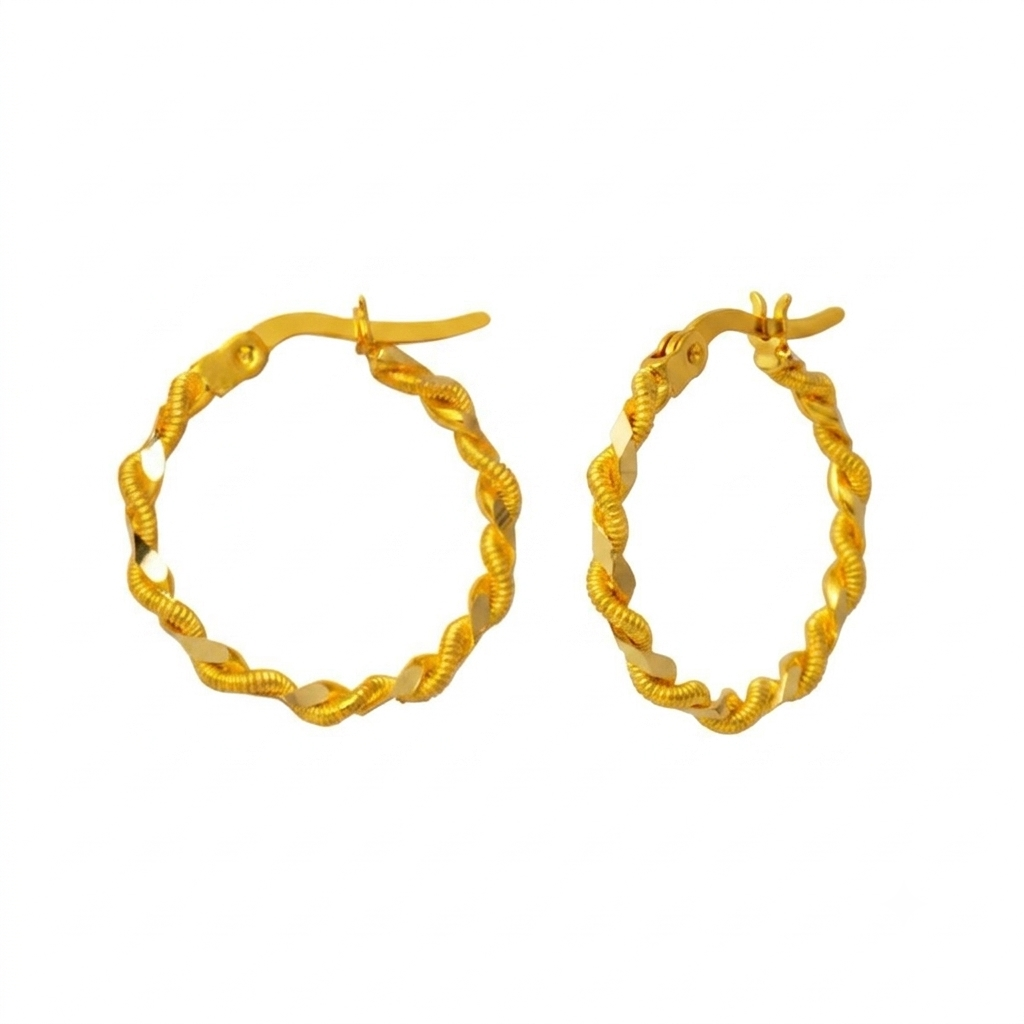 Elegante Kordel-Creolen aus 14 Karat Gold