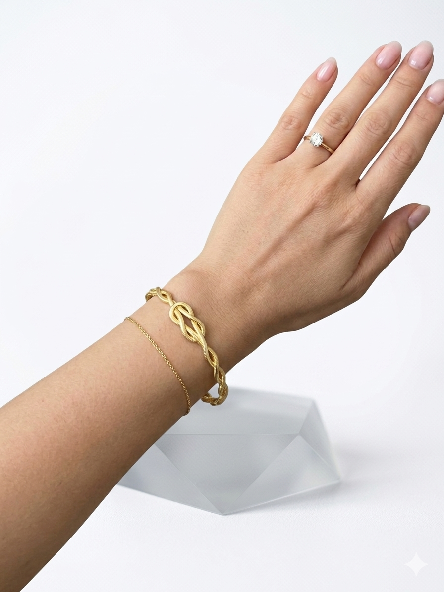 Knoten Armband mit Verschluss- 14 Karat