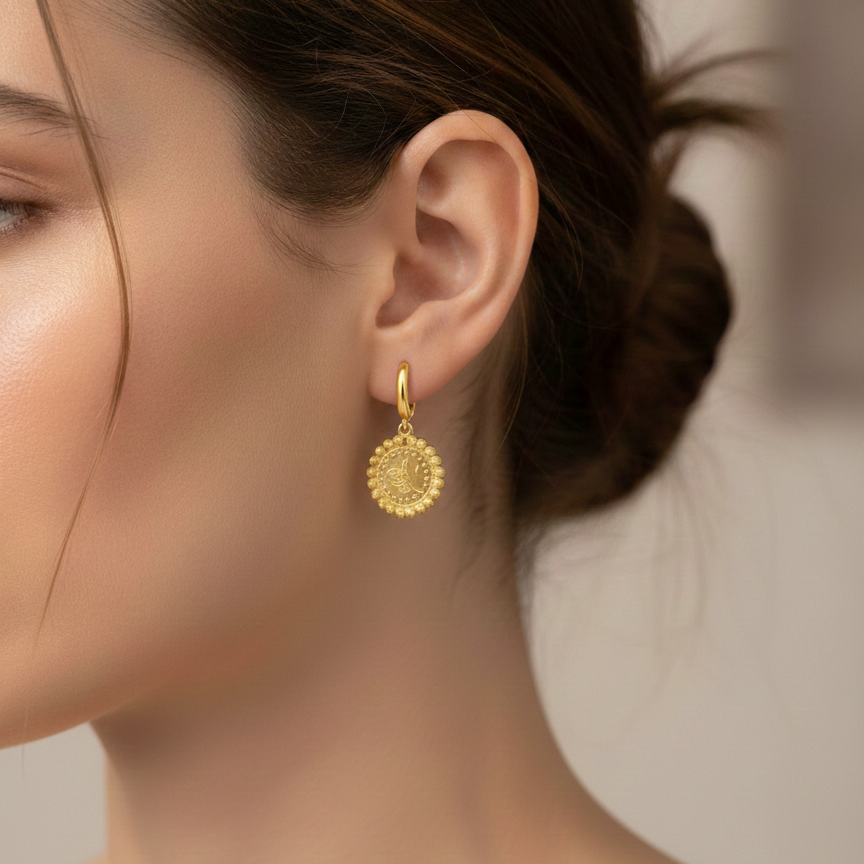 Tugra-Ohrring 14 Karat