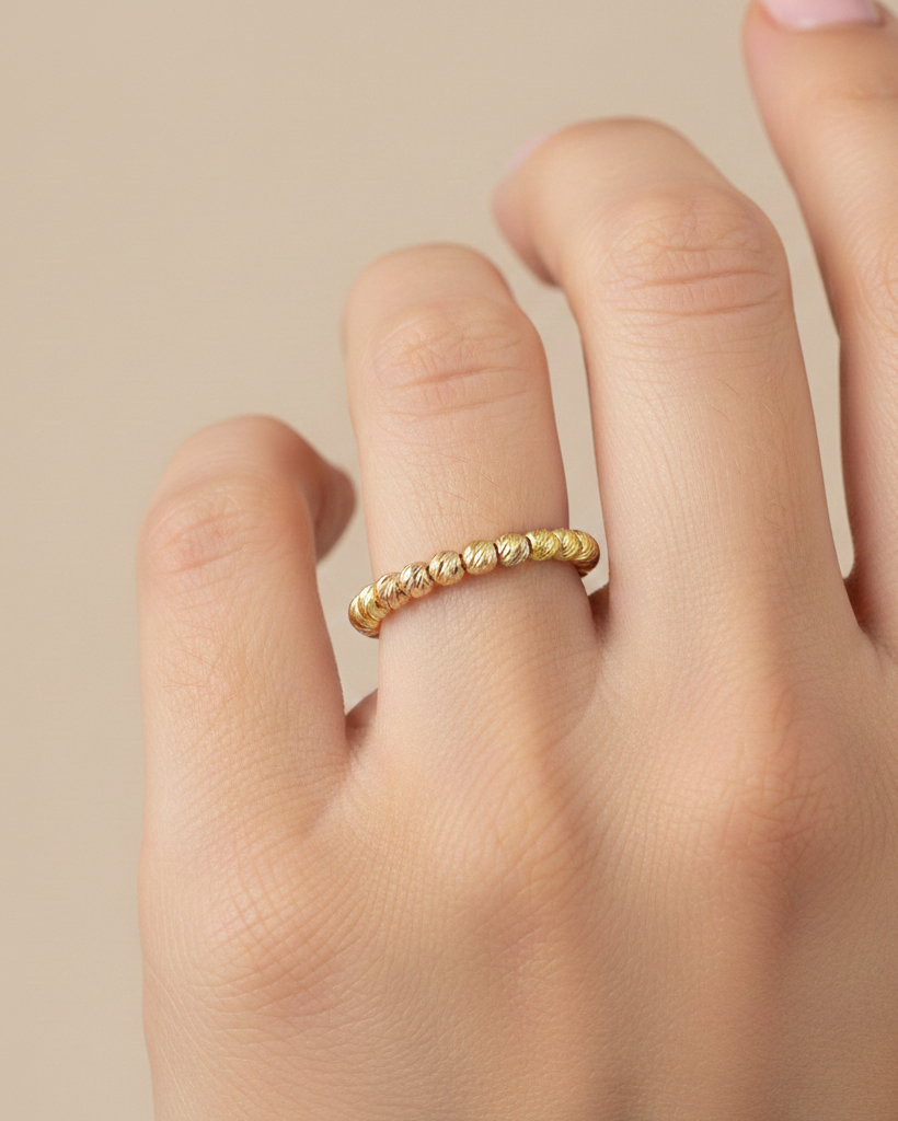 Dorika Kugelring – Pures 585 Gelbgold