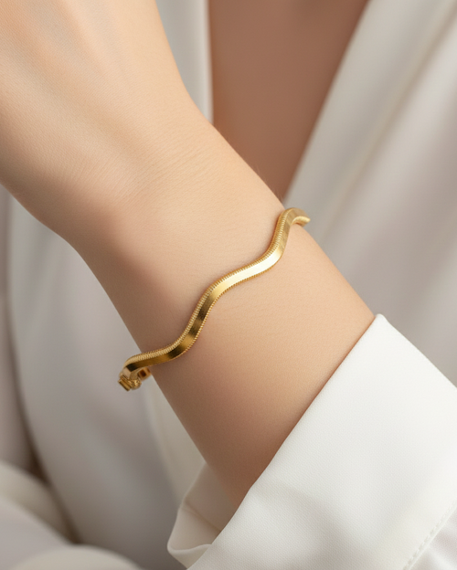 Ajda Wave - Armreifen Ajda Wellenform 585 Gold