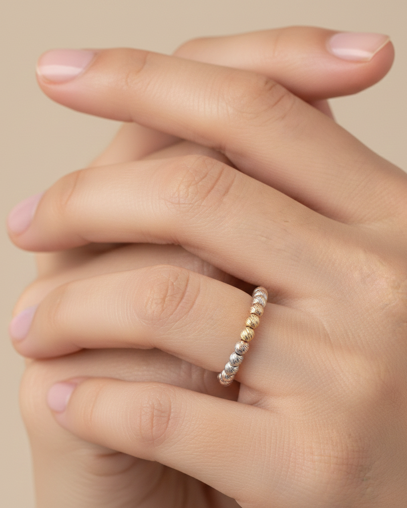 Dorika Tricolor Ring – Eleganz in 585 Gold