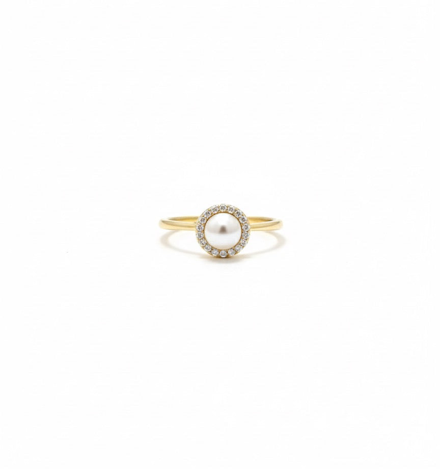Perlen-Flair 14K Goldring
