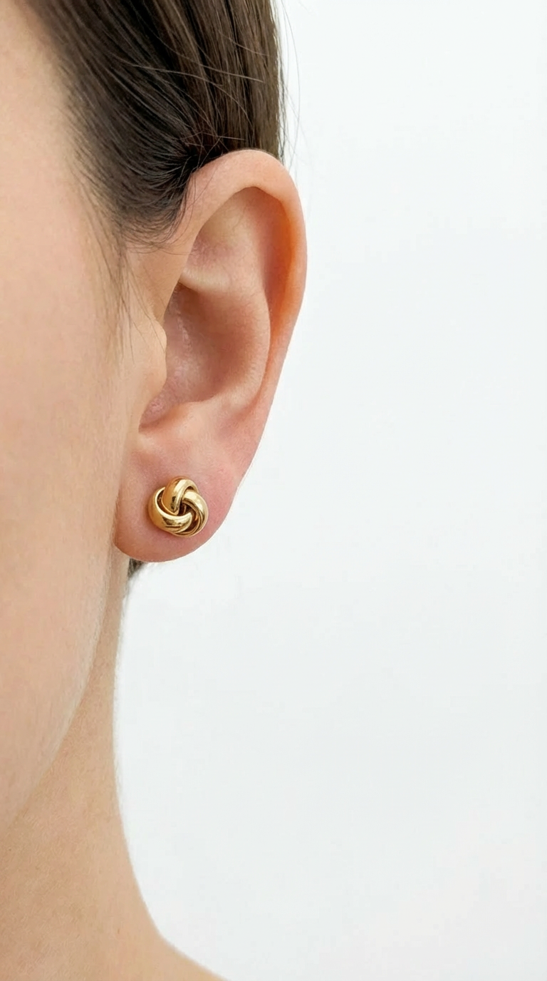 Knoten-Ohrstecker 14 Karat