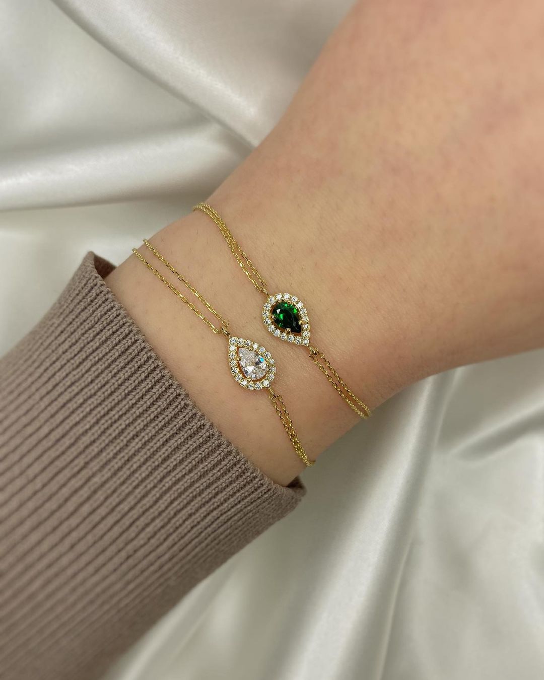 Lacrima Glitzerndes Tropfenarmband