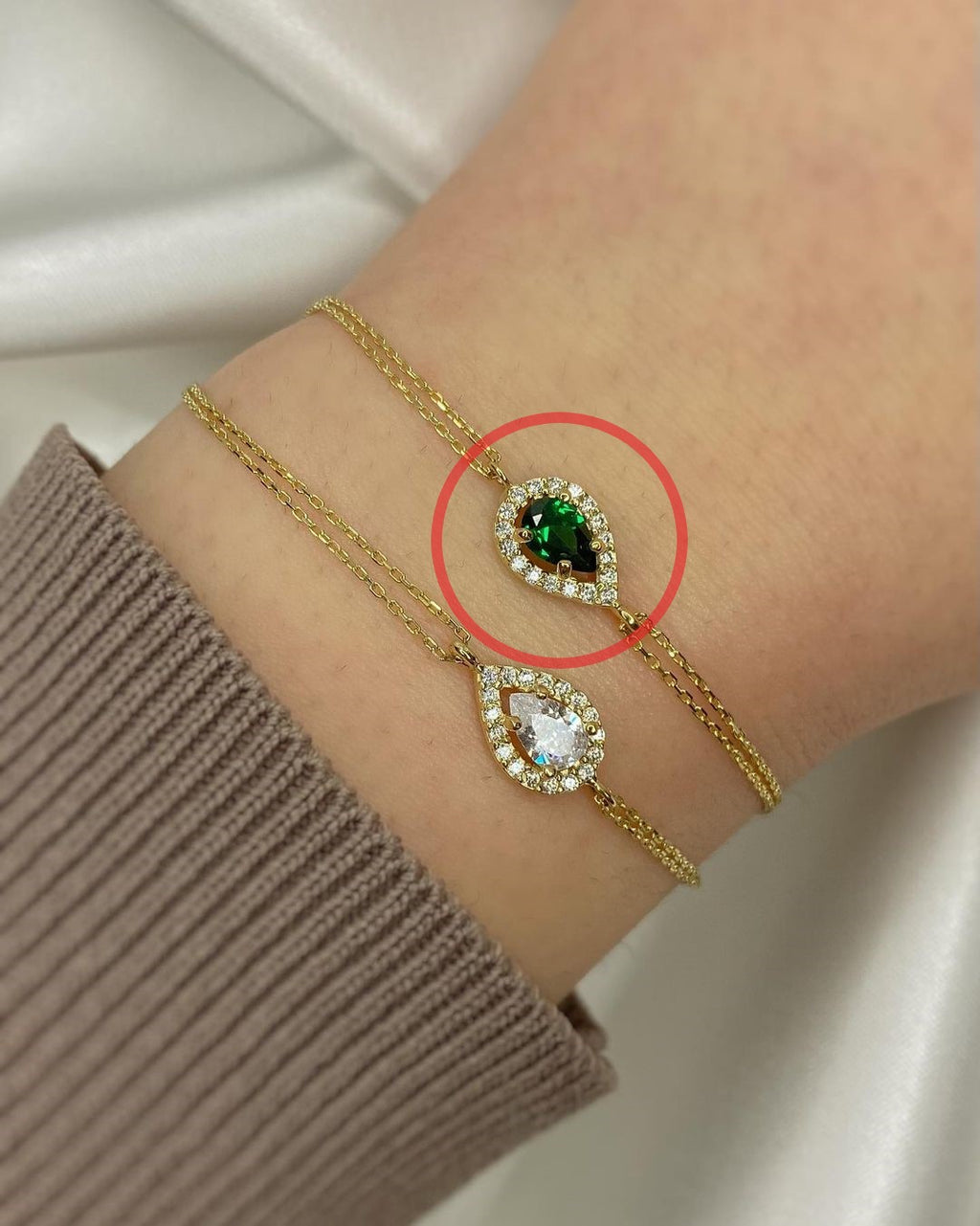 Lacrima Glitzerndes Tropfenarmband