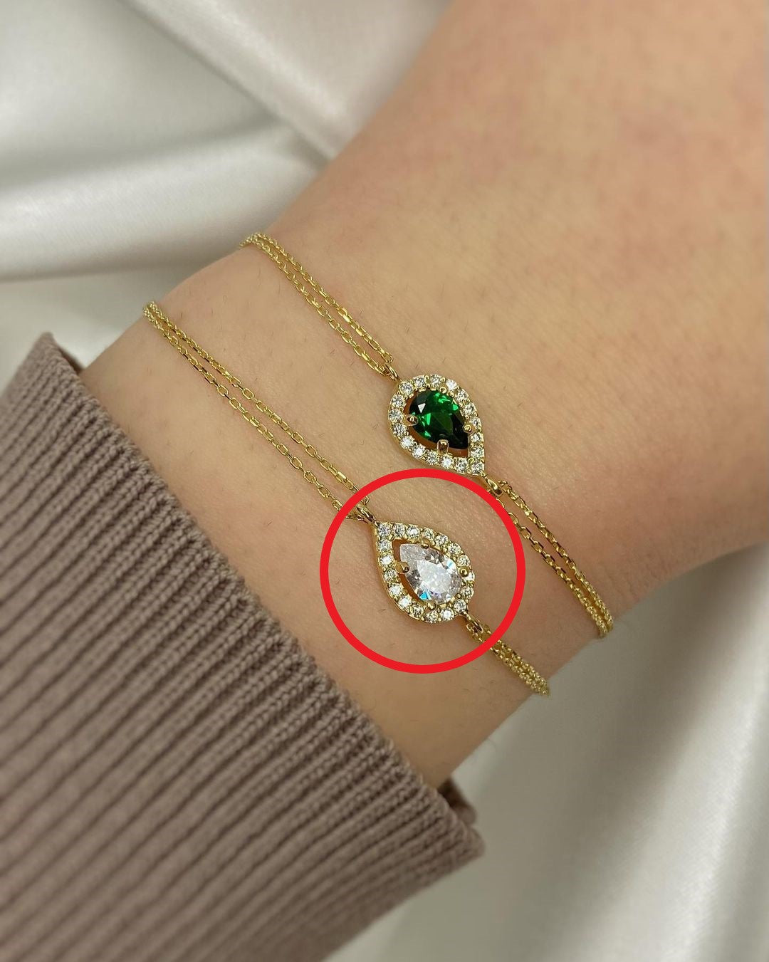 Lacrima Glitzerndes Tropfenarmband