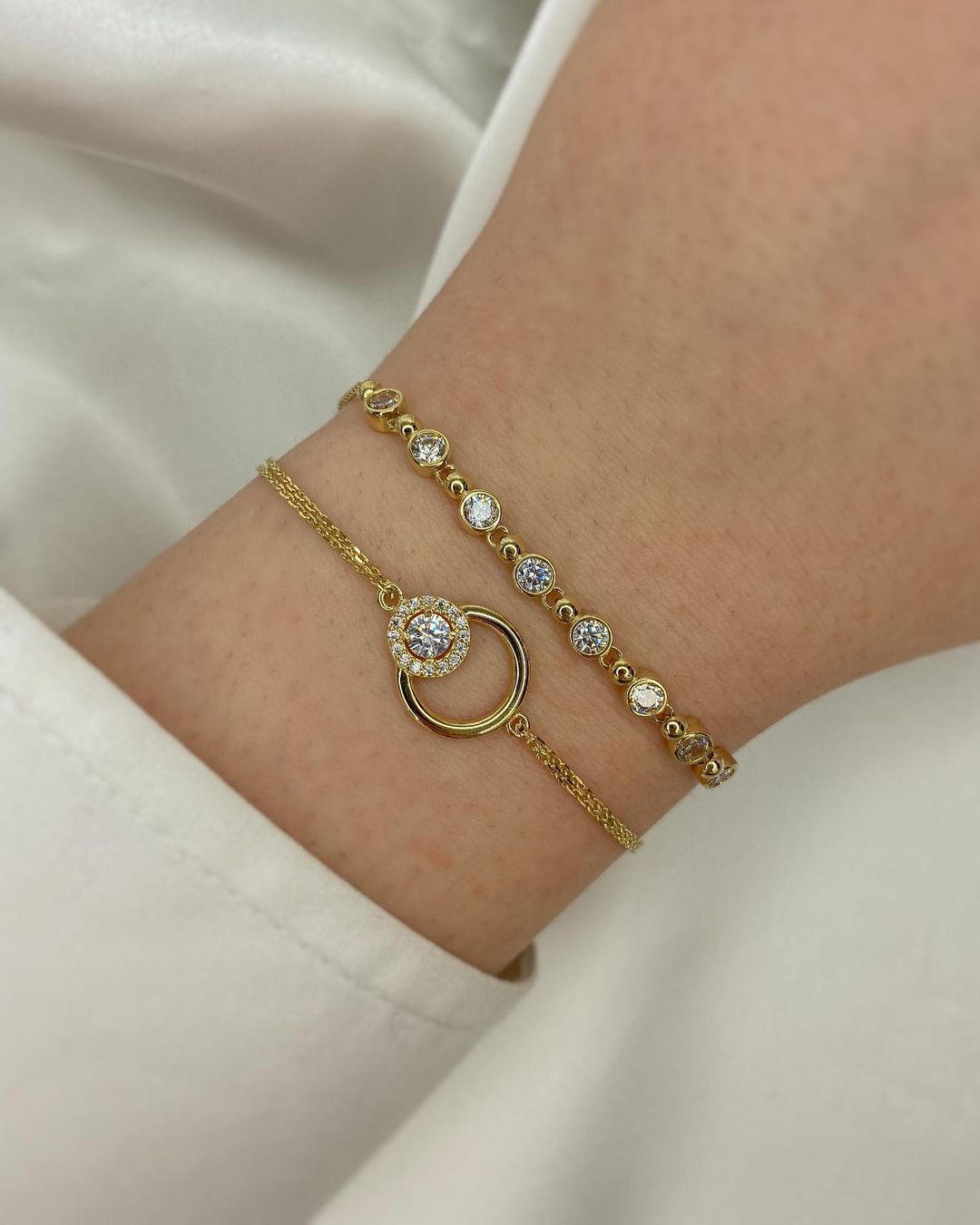 Luna D’Or Gold-Armschmuck mit Zirkonien