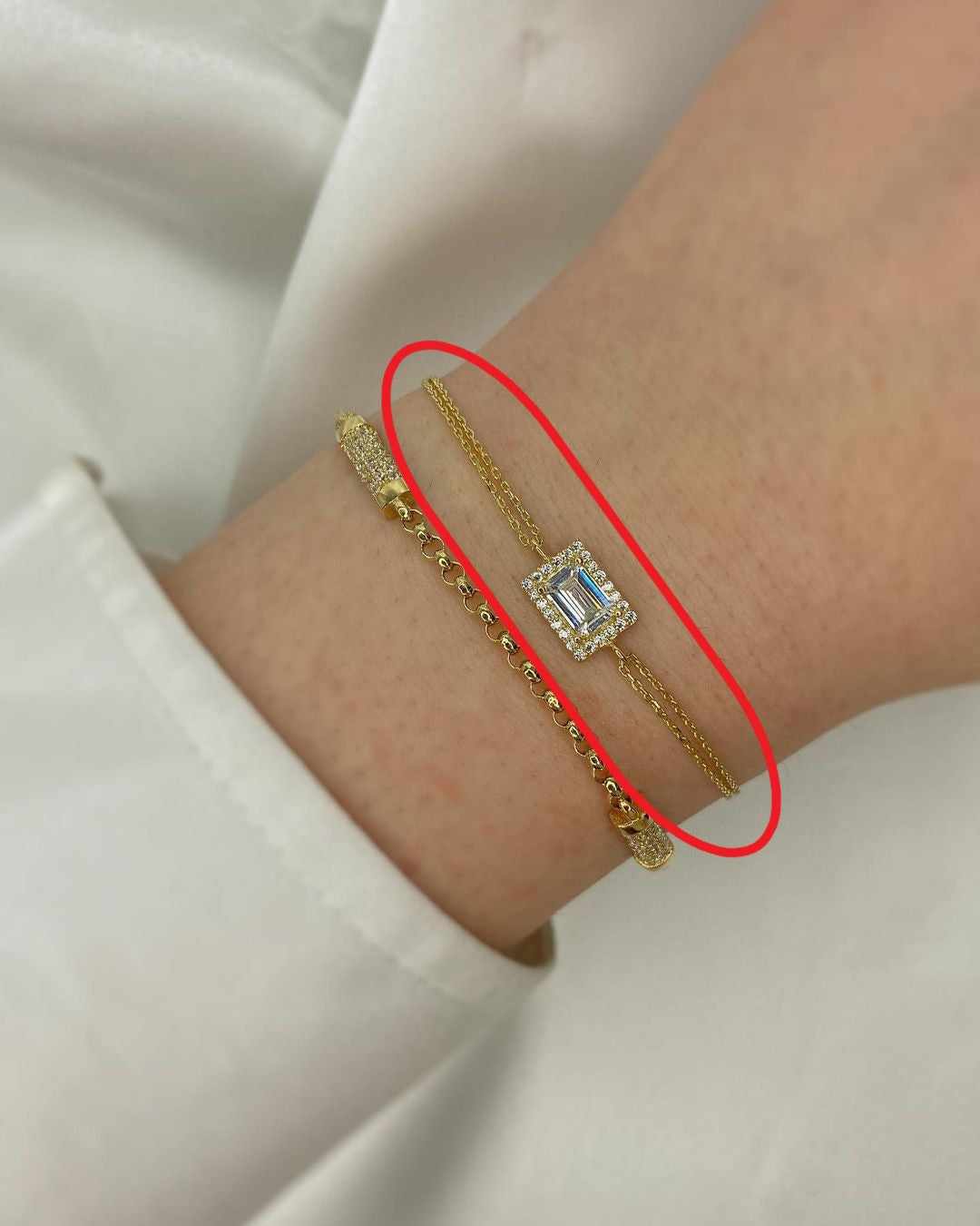 Élencia Gold-Armschmuck mit Zirkonien