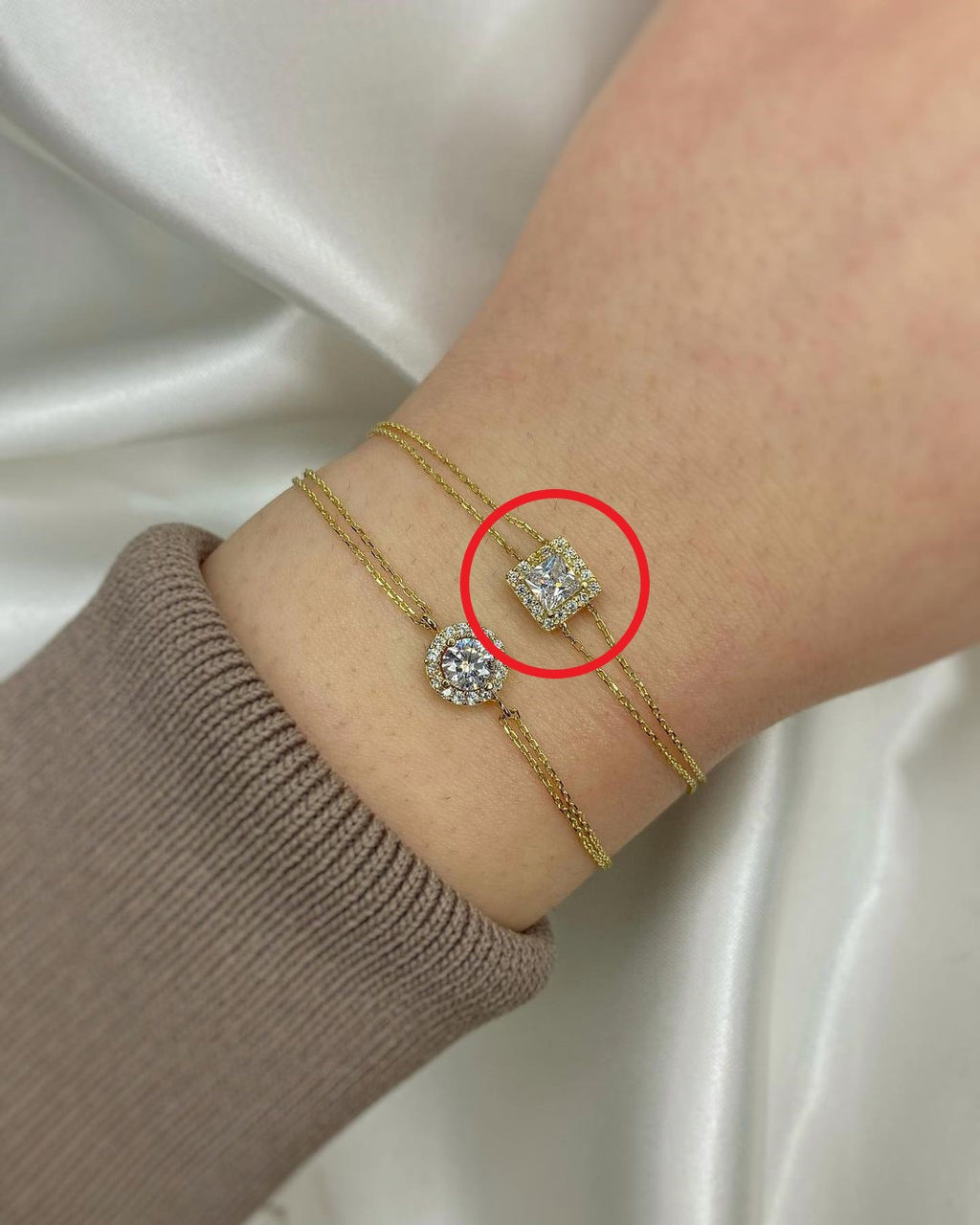 Amélis Gold-Armschmuck mit Zirkonien ver. Varianten