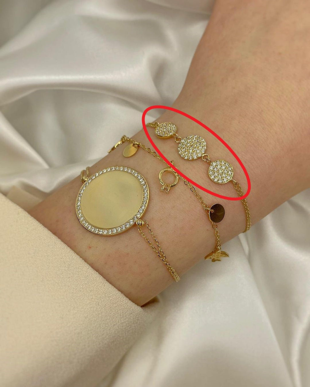 Goldarmschmuck mit Plättchen ver. Varianten