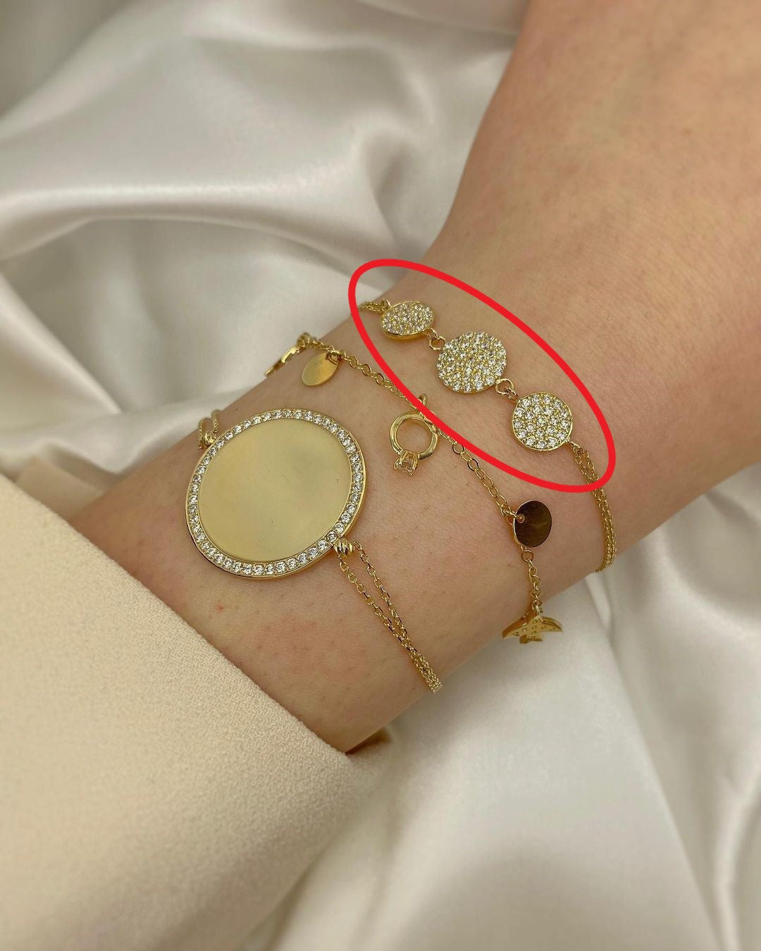 Goldarmschmuck mit Plättchen ver. Varianten