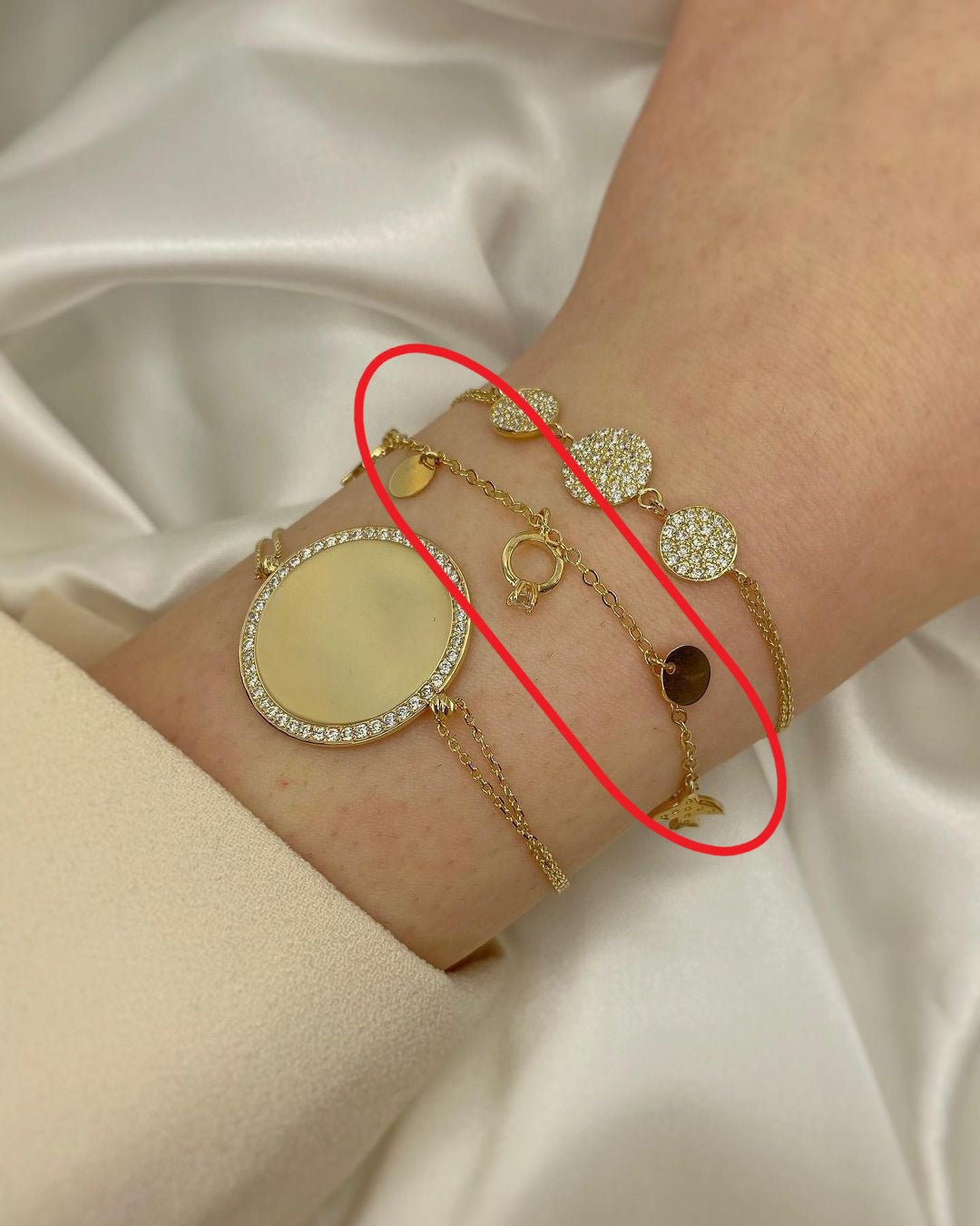 Goldarmschmuck mit Plättchen ver. Varianten