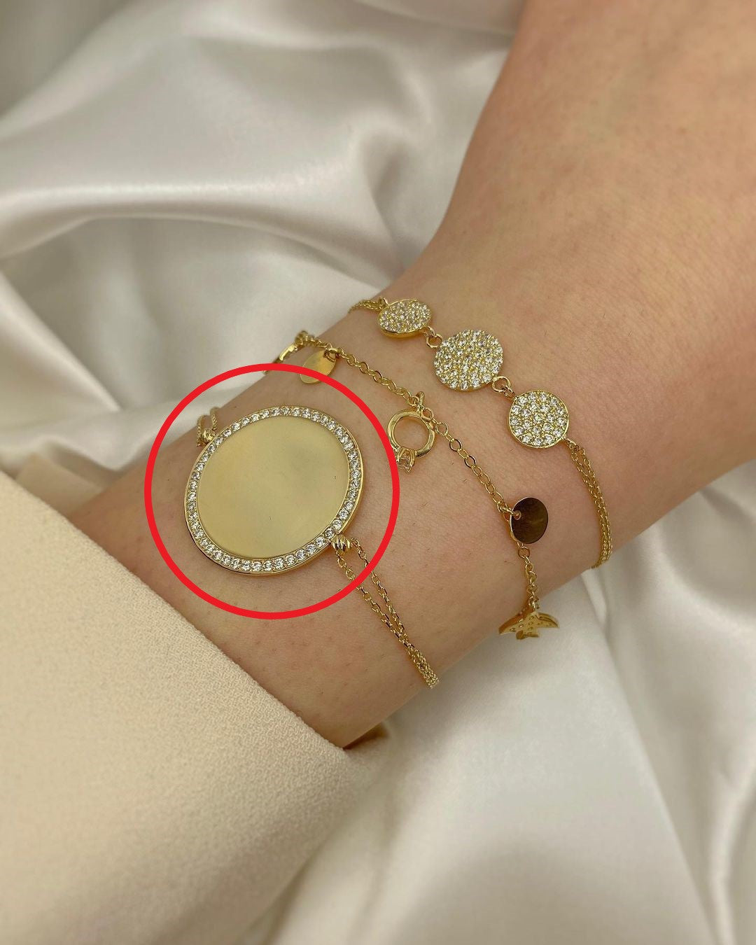 Goldarmschmuck mit Plättchen ver. Varianten