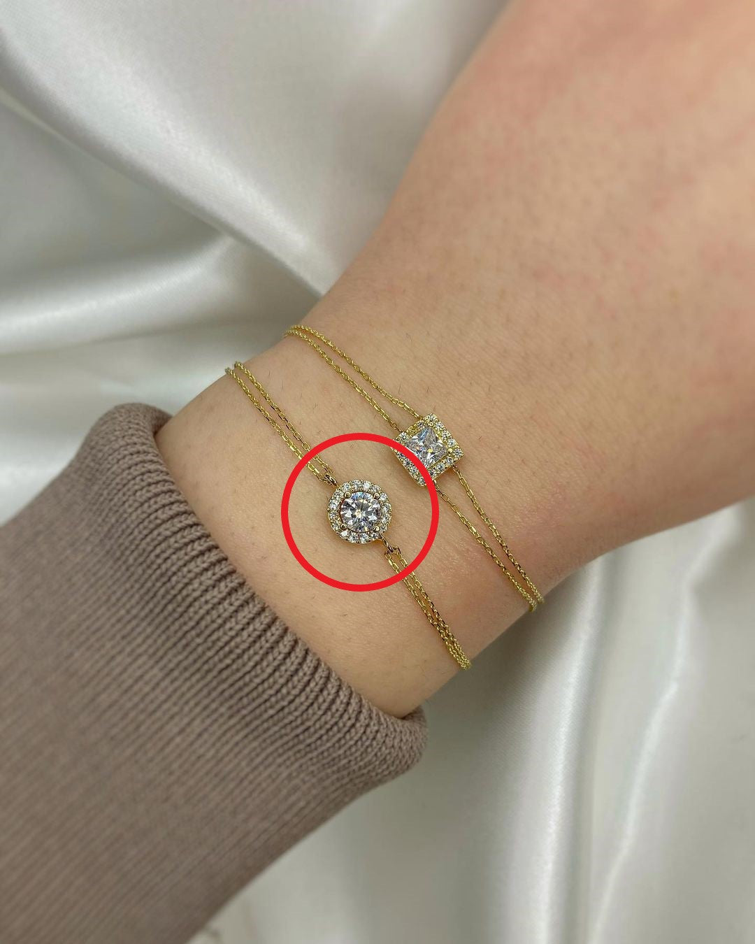 Amélis Gold-Armschmuck mit Zirkonien ver. Varianten