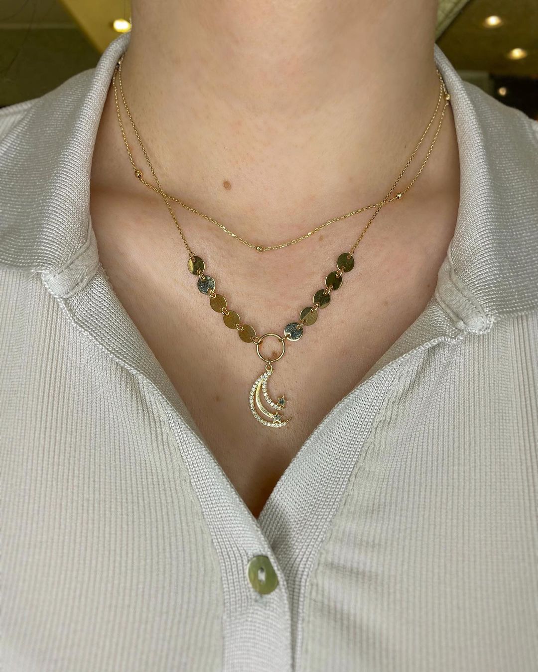 Lunaria Einzigartige Halskette mit Sternschnuppe