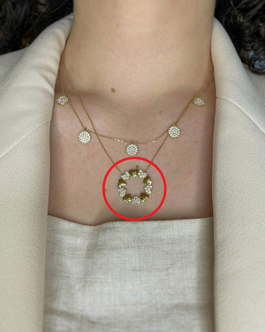 Amoréa Gold-Halskette mit Zirkonien ver. Varianten