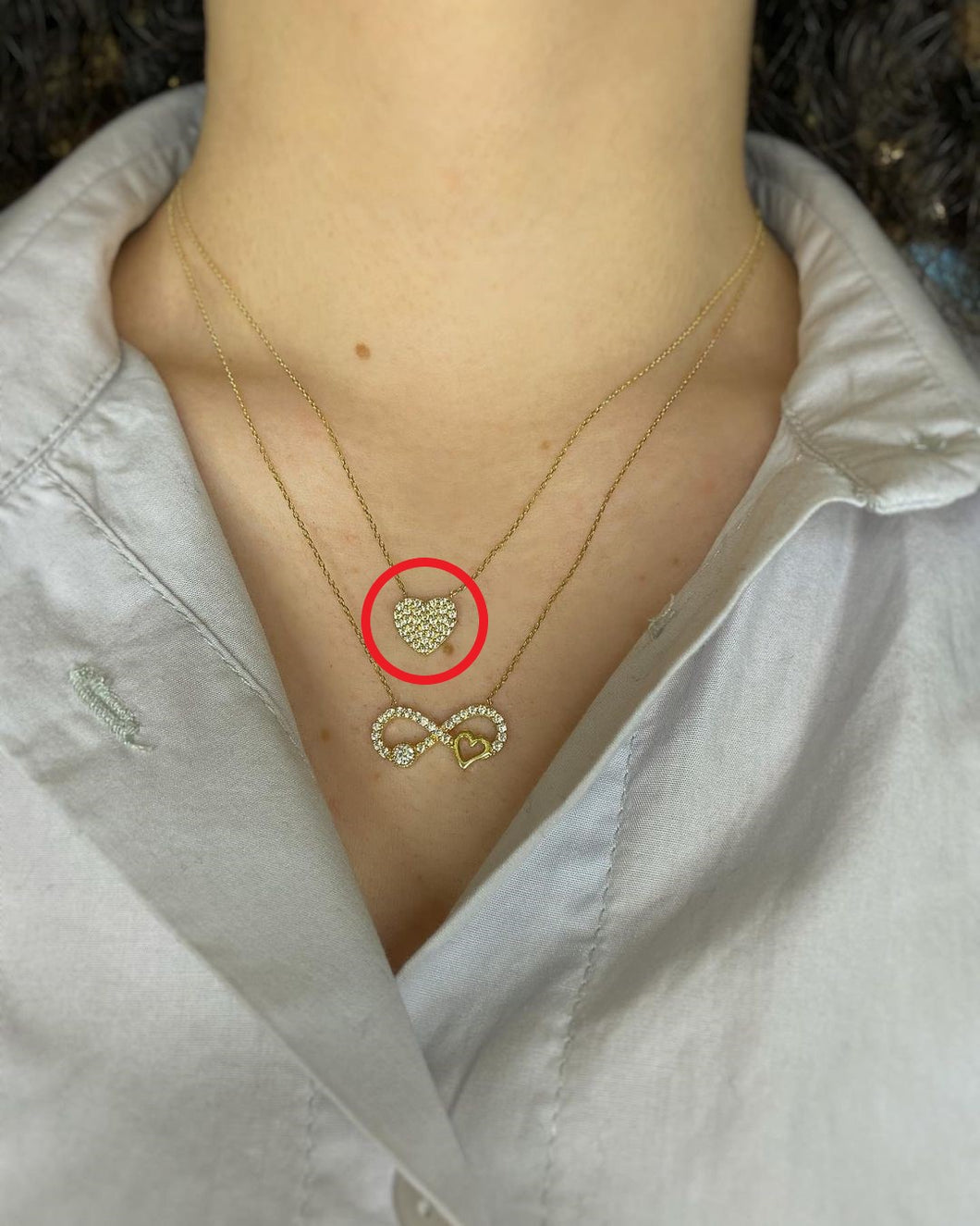 Gold-Halskette mit Zirkonien ver. Varianten