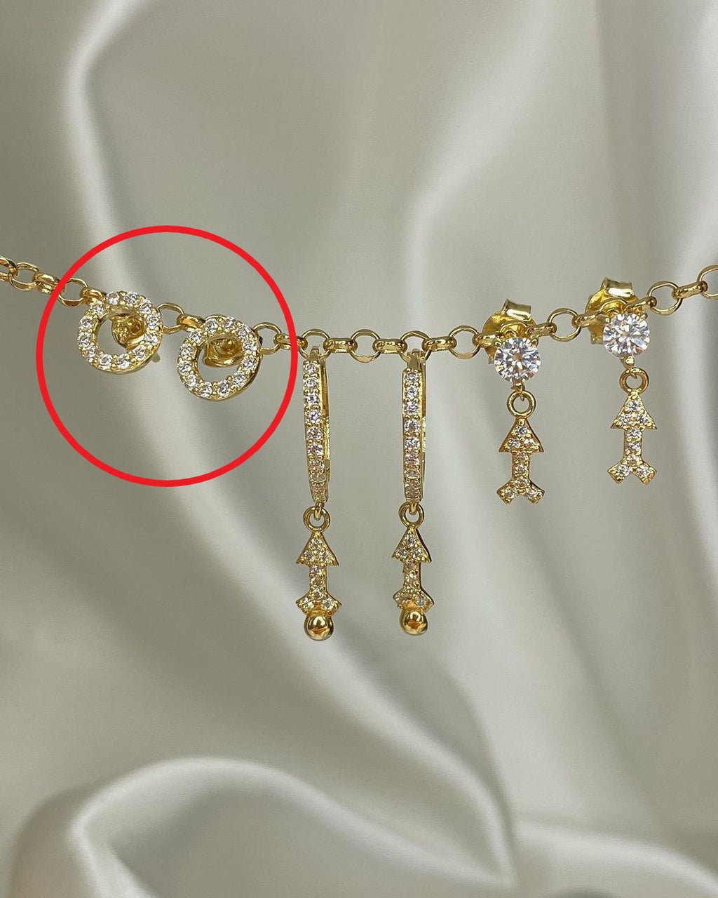 Gold-Ohrringe mit Zirkonien in ver. Varianten