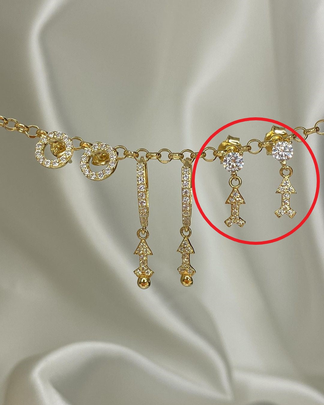 Gold-Ohrringe mit Zirkonien in ver. Varianten