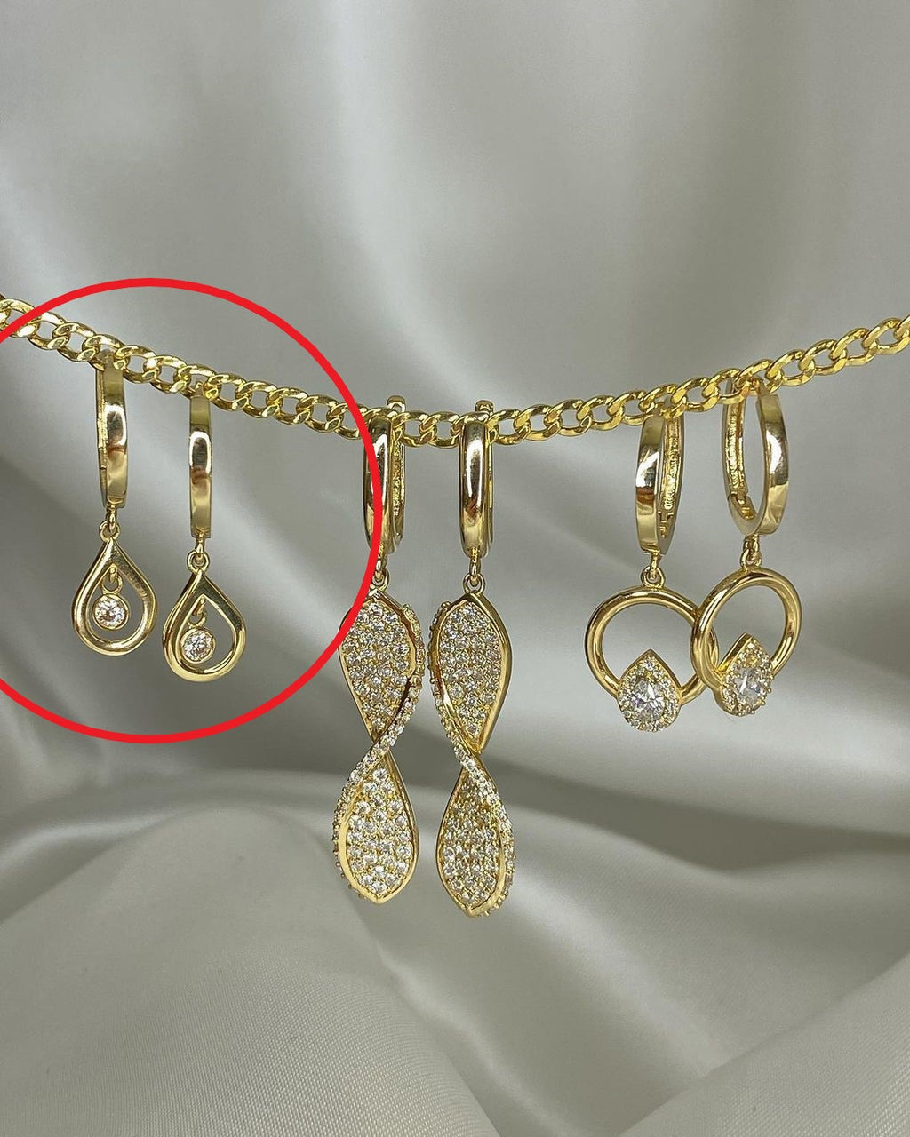 Goldohrringe mit Zirkonien in ver. Varianten