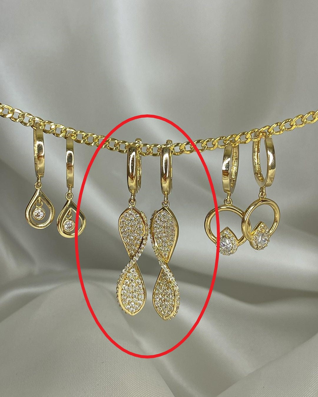 Goldohrringe mit Zirkonien in ver. Varianten