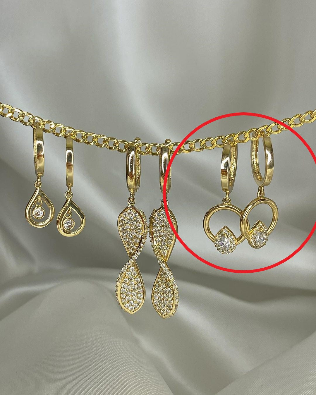 Goldohrringe mit Zirkonien in ver. Varianten