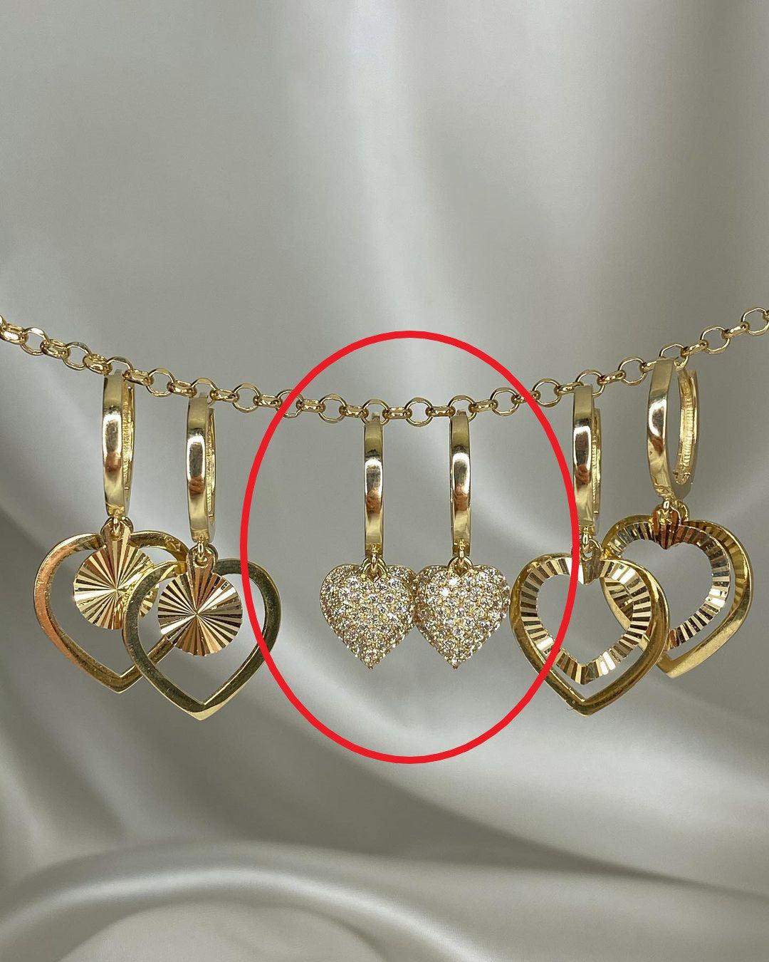 Gold-Ohrringe mit Herzen ver. Varianten