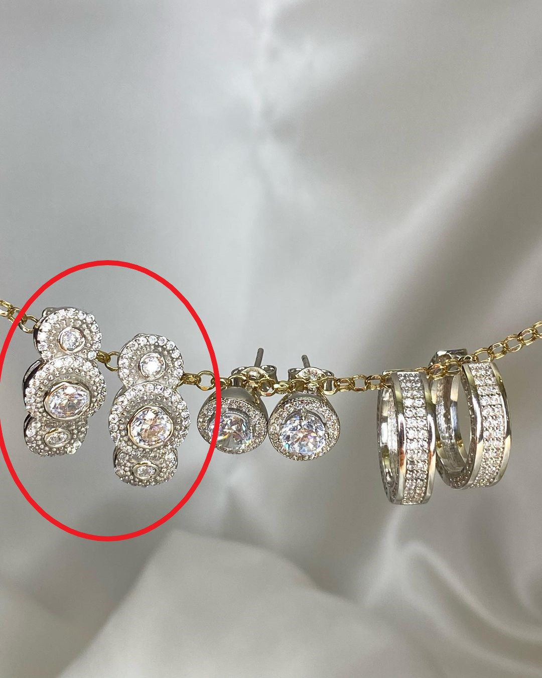 Weißgold-Ohrringe mit Zirkonien in ver. Varianten