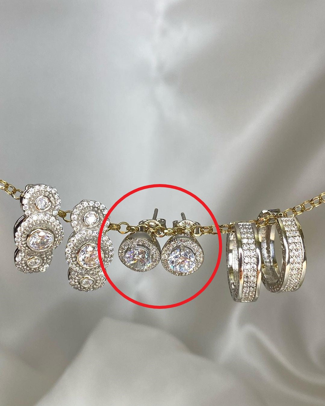 Weißgold-Ohrringe mit Zirkonien in ver. Varianten