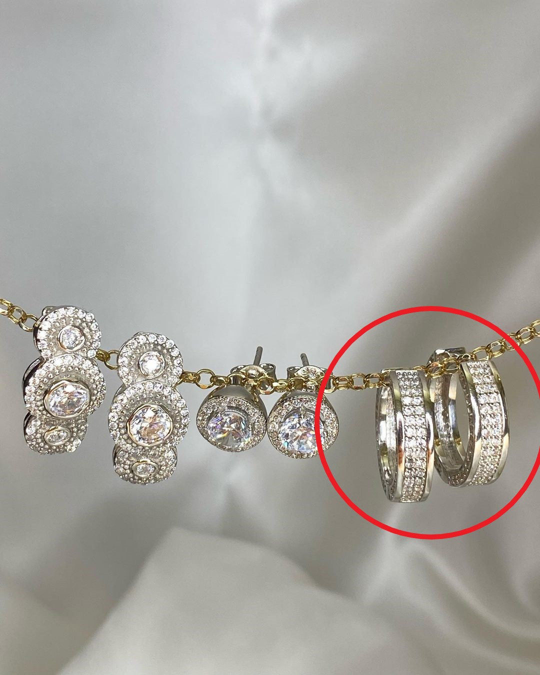 Weißgold-Ohrringe mit Zirkonien in ver. Varianten