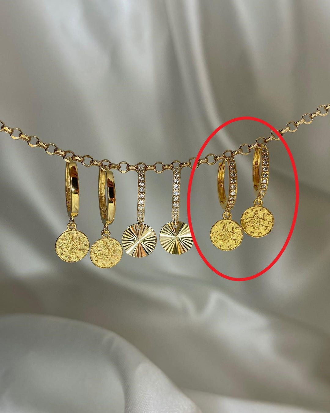 Goldmünzen-Ohrringe in ver. Varianten