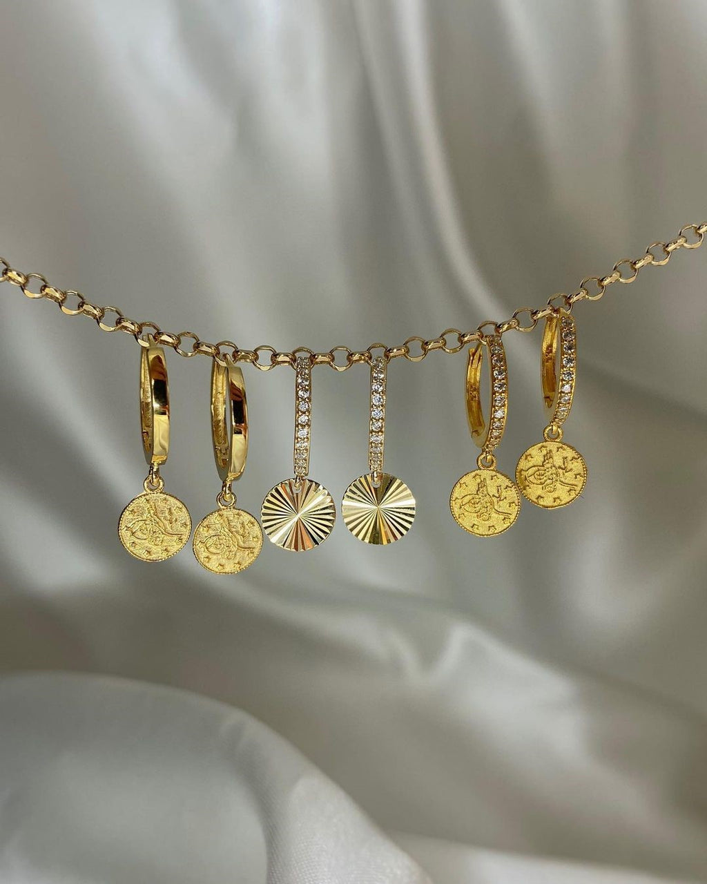 Goldmünzen-Ohrringe in ver. Varianten