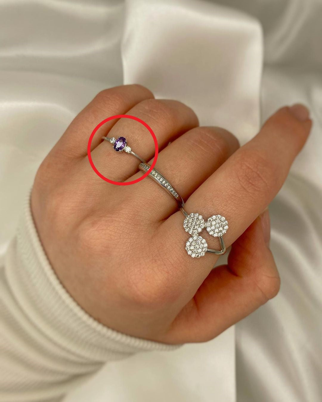 Weißgoldringe in ver. Varianten