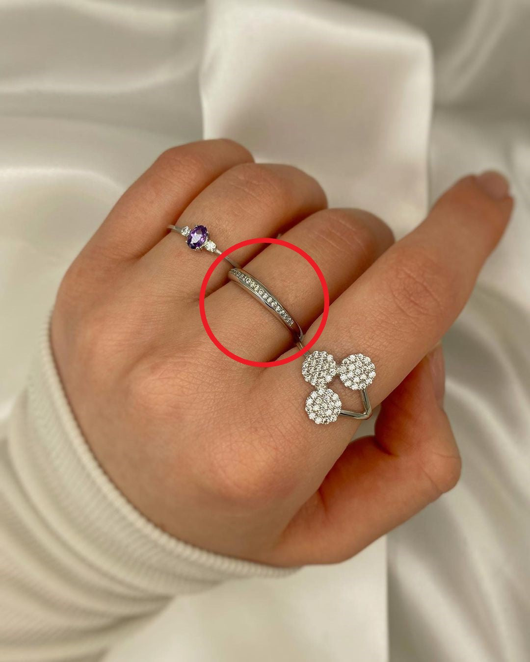 Weißgoldringe in ver. Varianten