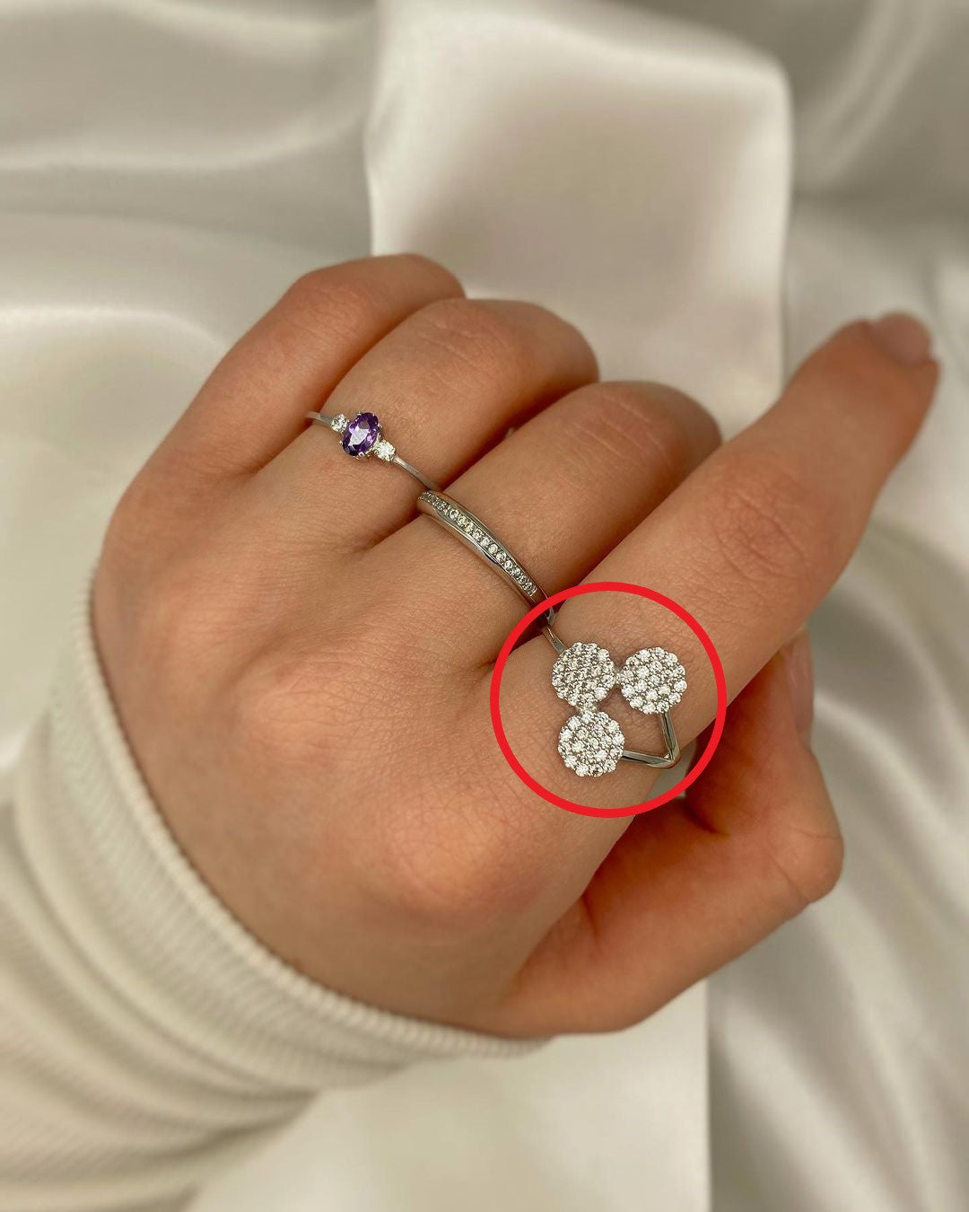 Weißgoldringe in ver. Varianten