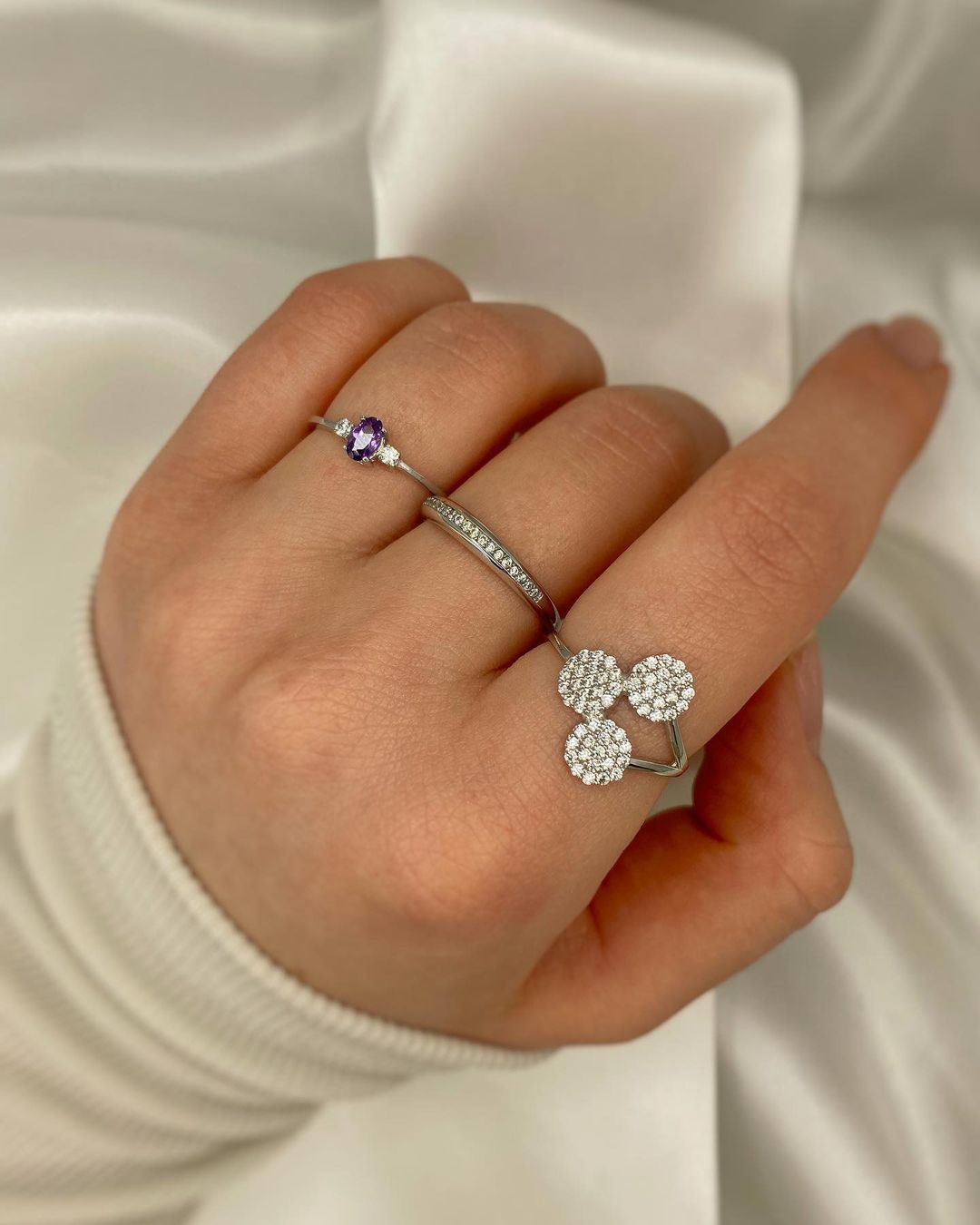 Weißgoldringe in ver. Varianten