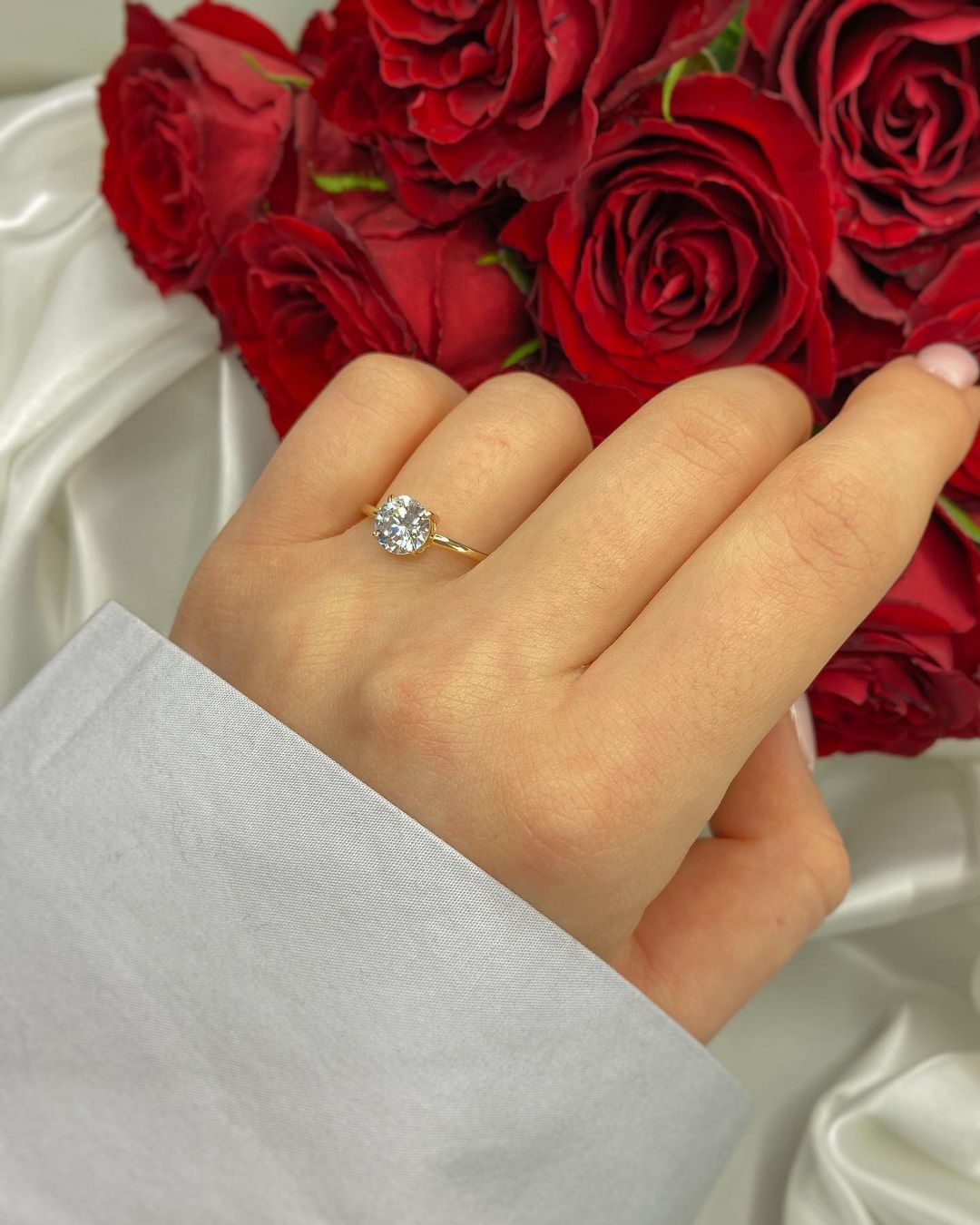 Gold-Solitärring mit Zirkon