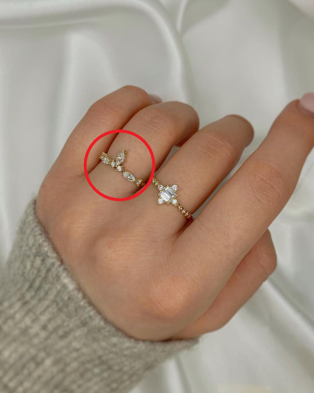 Feiner Ring mit Zirkonien ver. Varianten